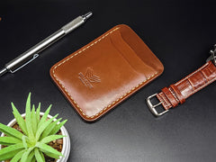 Vertical Five Pocket Card Holder - Brown