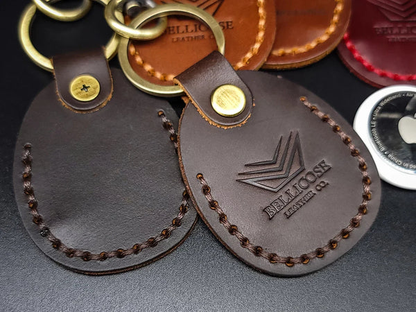 Leather Keychain for Airtag – Dark Brown