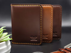 Classic Vertical Bifold Wallet - Dark Brown