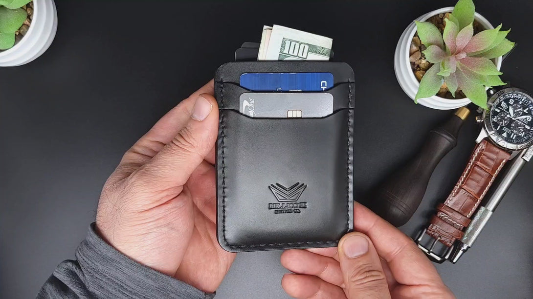 Vertical Five Pocket Wallet - Black