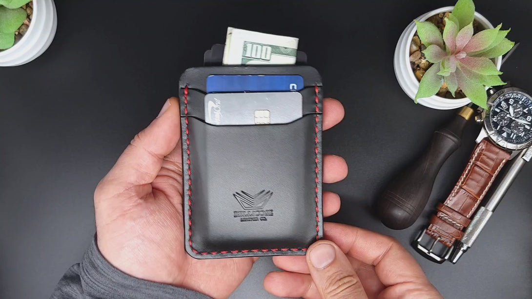 Vertical Five Pocket Wallet - Black