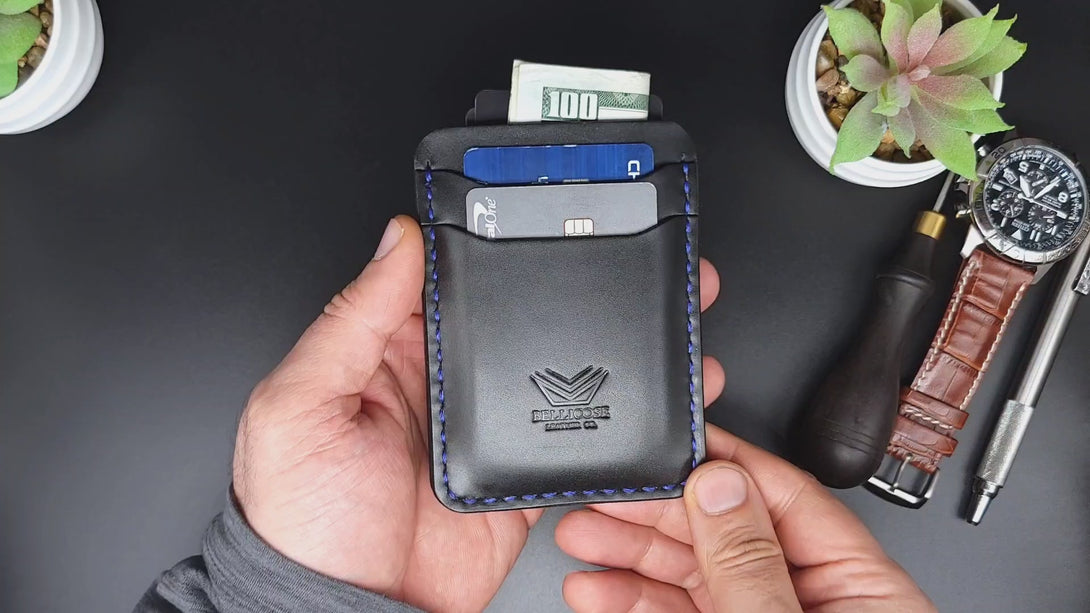 Vertical Five Pocket Wallet - Black