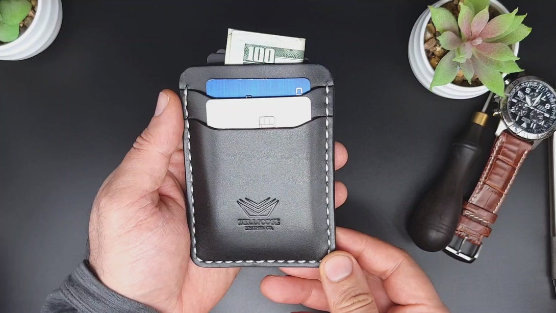 Vertical Five Pocket Wallet - Black